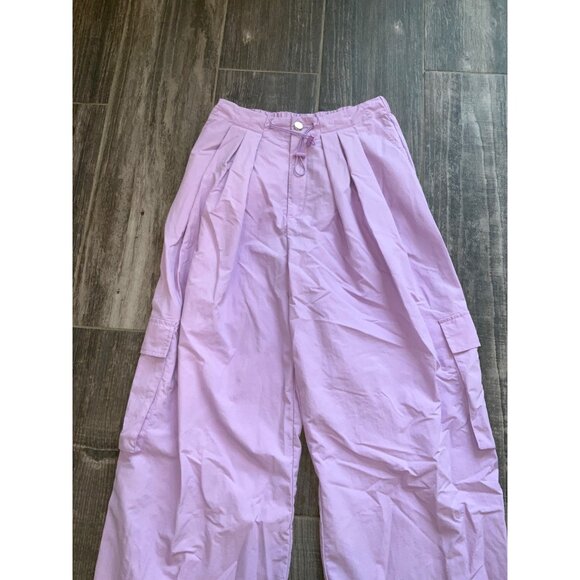 Forever 21 New Large lilac parachute pants with pockets, size Medium - Picture 2 of 6